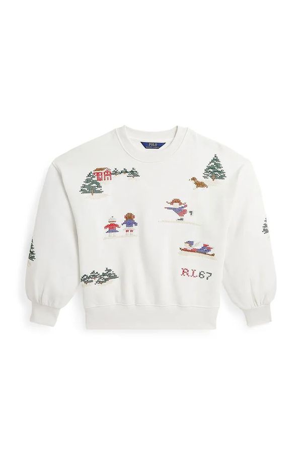 Polo Ralph Lauren Dječja pamučna dukserica Polo Ralph Lauren boja: bež, s uzorkom, 313952129001