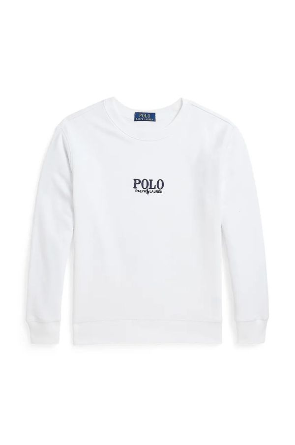 Polo Ralph Lauren Dječja pamučna dukserica Polo Ralph Lauren boja: bijela, s aplikacijom, 323958154001
