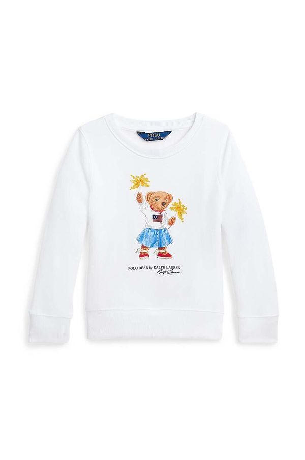 Polo Ralph Lauren Dječja pamučna dukserica Polo Ralph Lauren boja: bijela, s tiskom, 312945063001