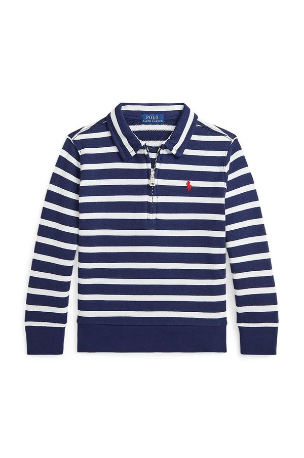 Polo Ralph Lauren Dječja pamučna dukserica Polo Ralph Lauren boja: tamno plava, s uzorkom, 322958182001