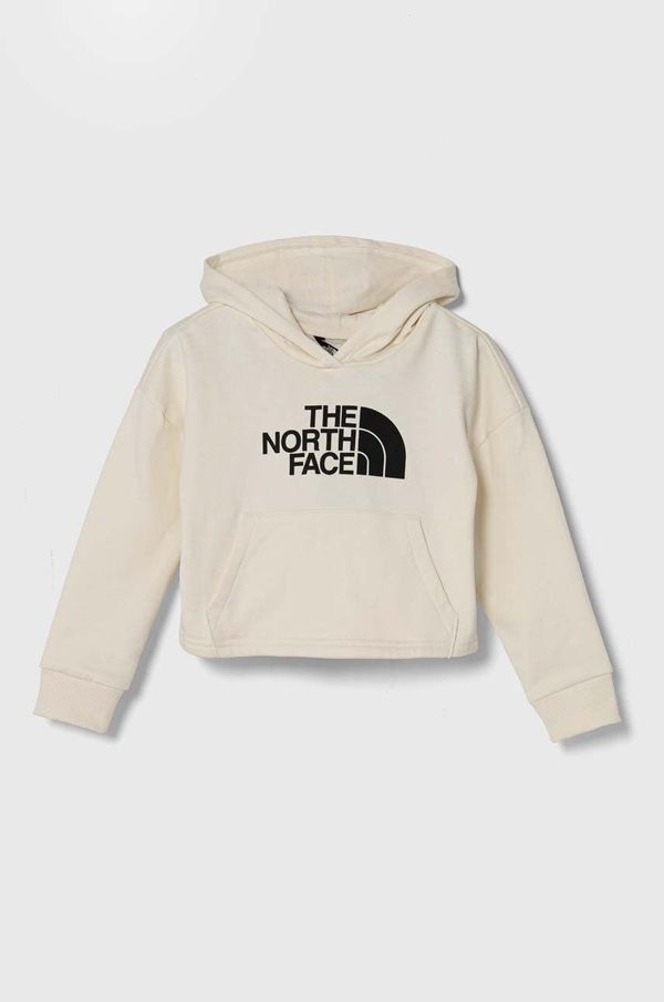The North Face Dječja pamučna dukserica The North Face DREW PEAK LIGHT HOODIE boja: bež, s kapuljačom, s tiskom