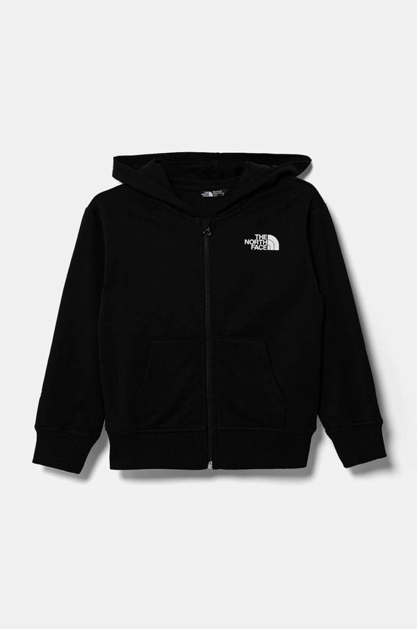The North Face Dječja pamučna dukserica The North Face FZ OVERSIZE LIGHT HOODIE boja: crna, s kapuljačom, s tiskom, NF0A89HGJK31
