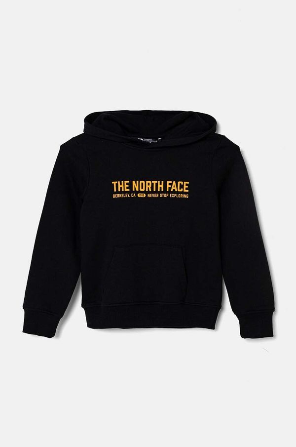 The North Face Dječja pamučna dukserica The North Face VARSITGRAPHIC RELAXED HOODIE boja: crna, s kapuljačom, s tiskom, NF0A89HBJK31