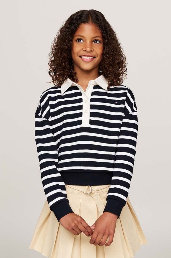 Tommy Hilfiger Dječja pamučna dukserica Tommy Hilfiger boja: tamno plava, s uzorkom, KG0KG08362