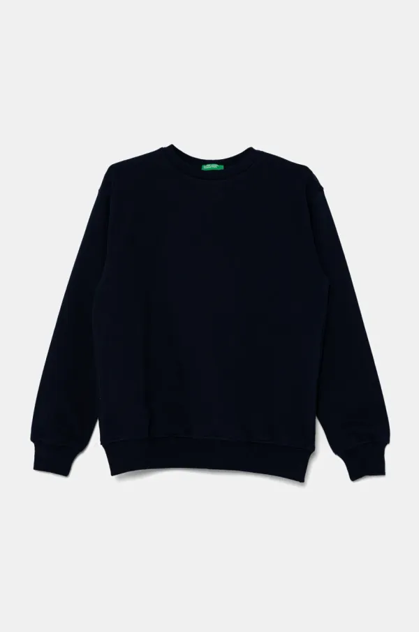 United Colors of Benetton Dječja pamučna dukserica United Colors of Benetton boja: tamno plava, s tiskom, 3UNIC10O3