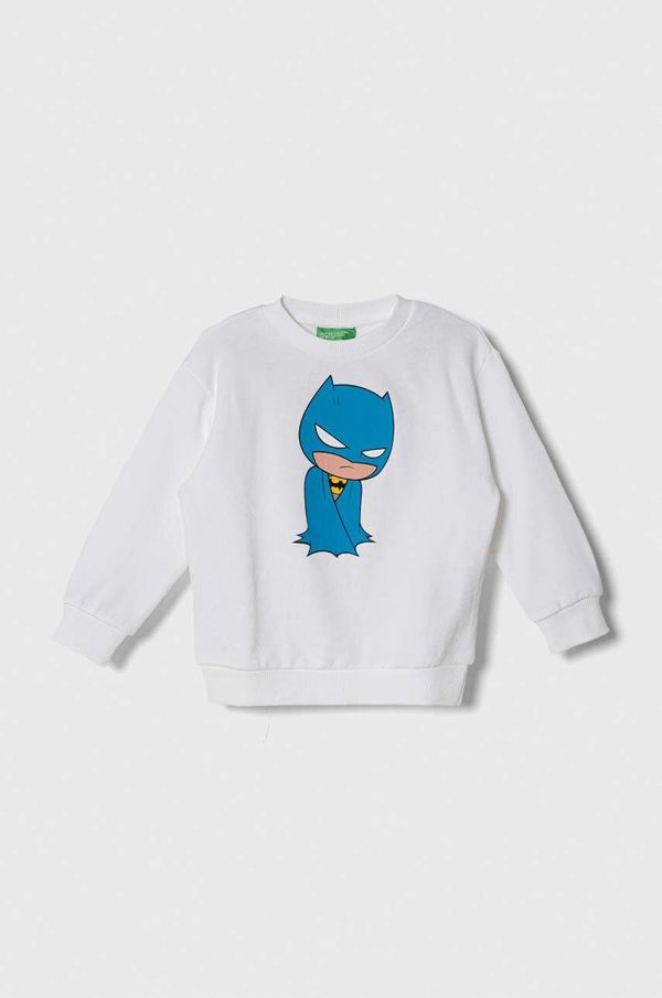 United Colors of Benetton Dječja pamučna dukserica United Colors of Benetton x DC boja: bijela, s tiskom