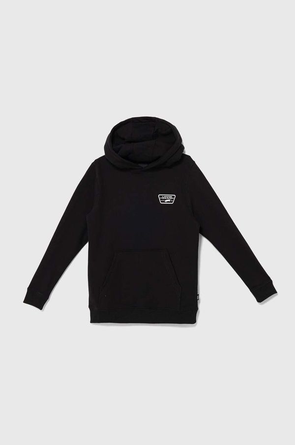 Vans Dječja pamučna dukserica Vans BY Full Patched II PO boja: crna, s kapuljačom, s tiskom, VN000JBEBLK1