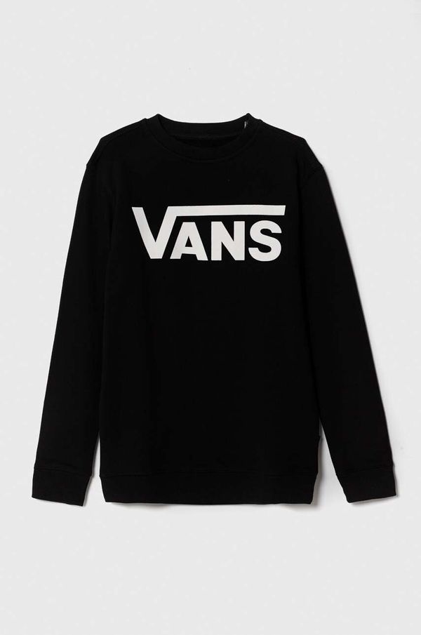 Vans Dječja pamučna dukserica VANS CLASSIC CREW boja: crna, s tiskom