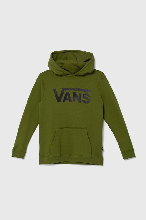 Vans Dječja pamučna dukserica Vans Classic II PO BY boja: zelena, s kapuljačom, s tiskom, VN000JBMCIB1