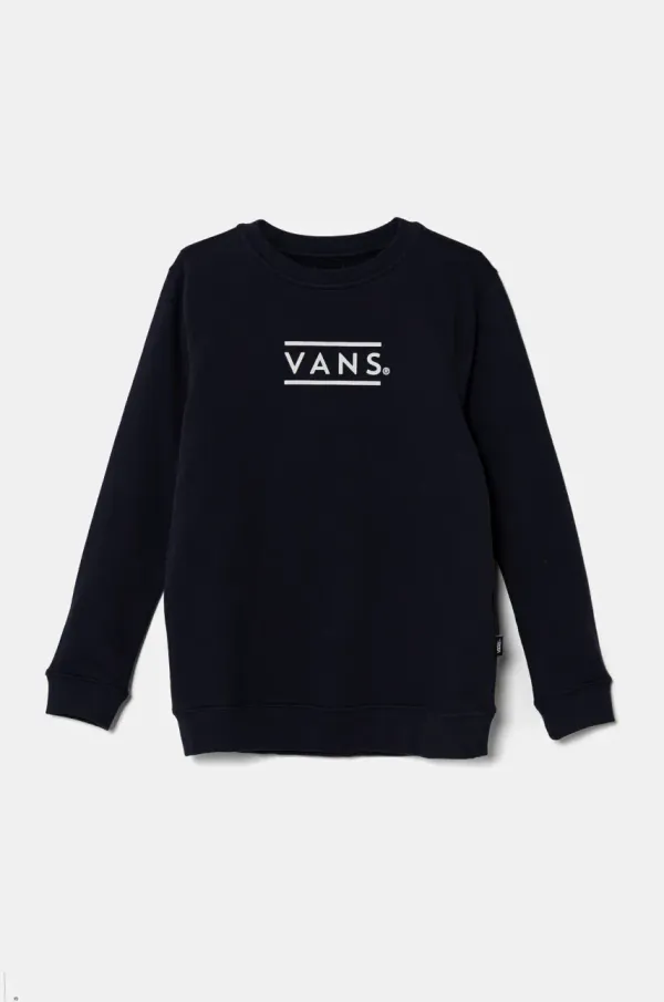 Vans Dječja pamučna dukserica Vans Half Box Crew boja: tamno plava, s tiskom, VN000NVAJDU1