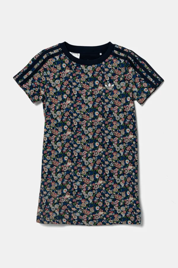 adidas Originals Dječja pamučna haljina adidas Originals boja: tamno plava, mini, ravna, JD0486