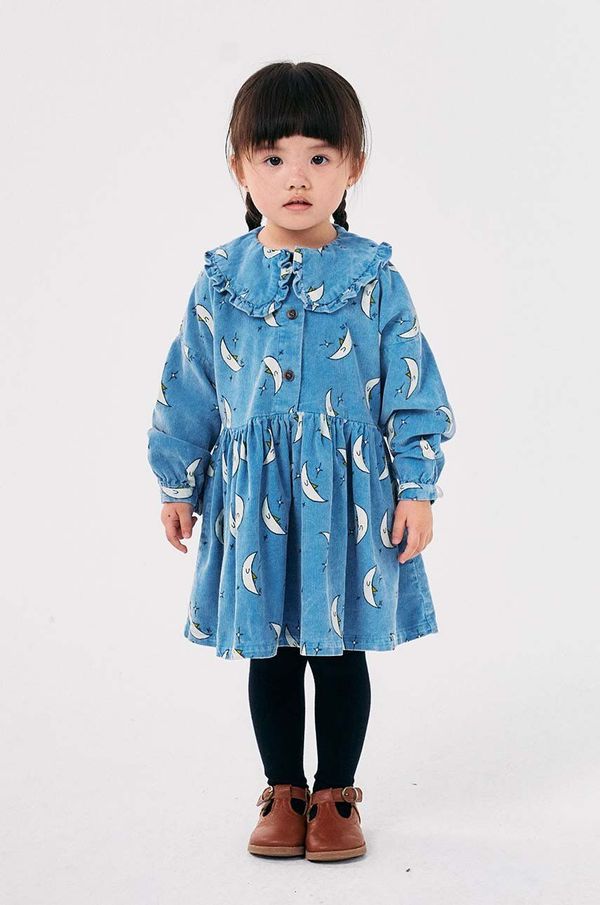 Bobo Choses Dječja pamučna haljina Bobo Choses Beneath The Moon mini, širi se prema dolje, 224AC111