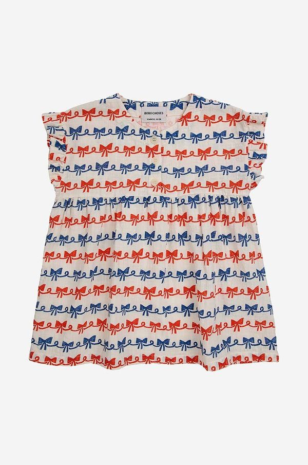 Bobo Choses Dječja pamučna haljina Bobo Choses boja: crvena, mini, širi se prema dolje