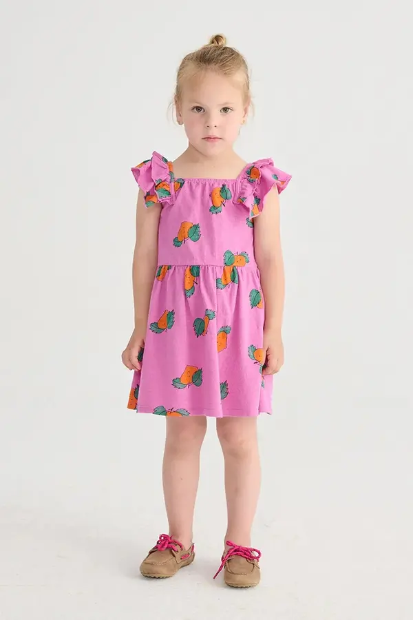 Bobo Choses Dječja pamučna haljina Bobo Choses Tangerine