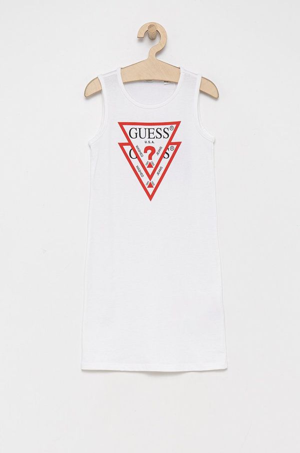 Guess Dječja pamučna haljina Guess boja: bijela