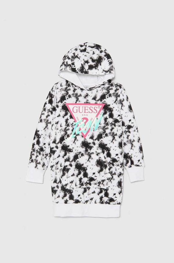 Guess Dječja pamučna haljina Guess boja: crna, mini, ravna, J4YK05 KA6R3