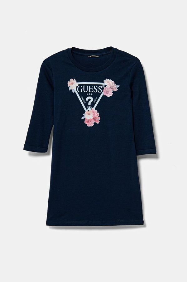 Guess Dječja pamučna haljina Guess mini, ravna, J3YK13 KA6W4