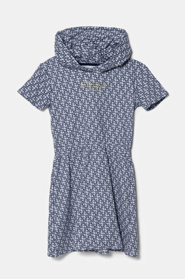 Guess Dječja pamučna haljina Guess mini, širi se prema dolje, J5RK32 KA6R4