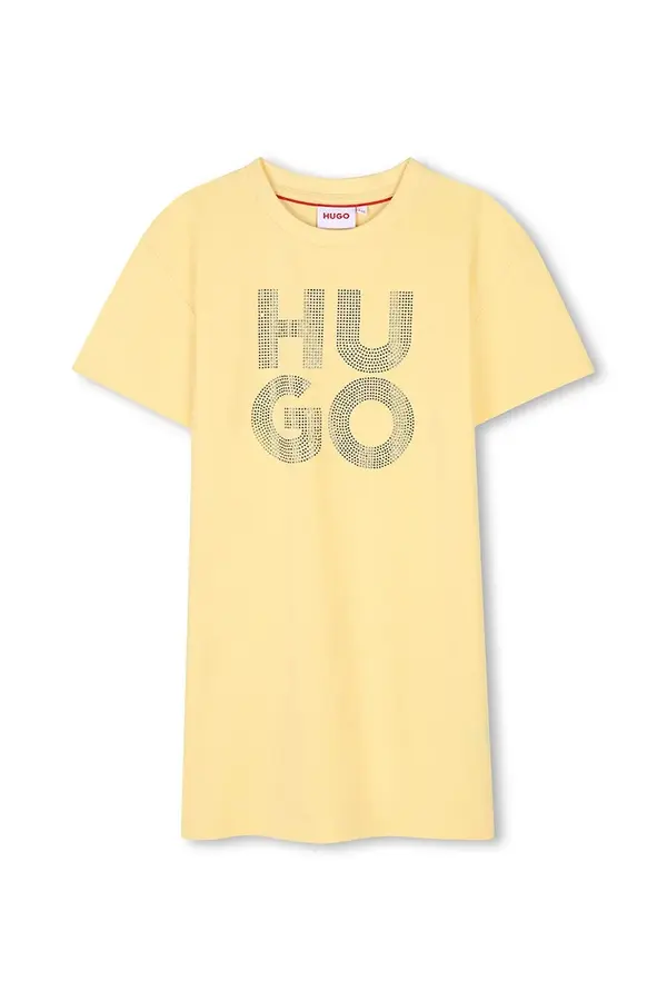 HUGO Dječja pamučna haljina HUGO