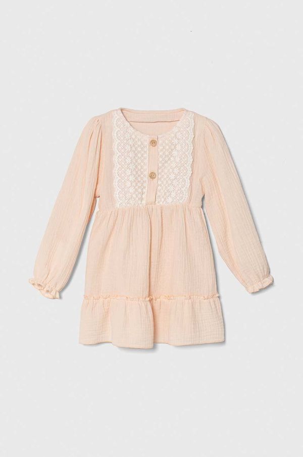 Jamiks Dječja pamučna haljina Jamiks boja: narančasta, mini, širi se prema dolje