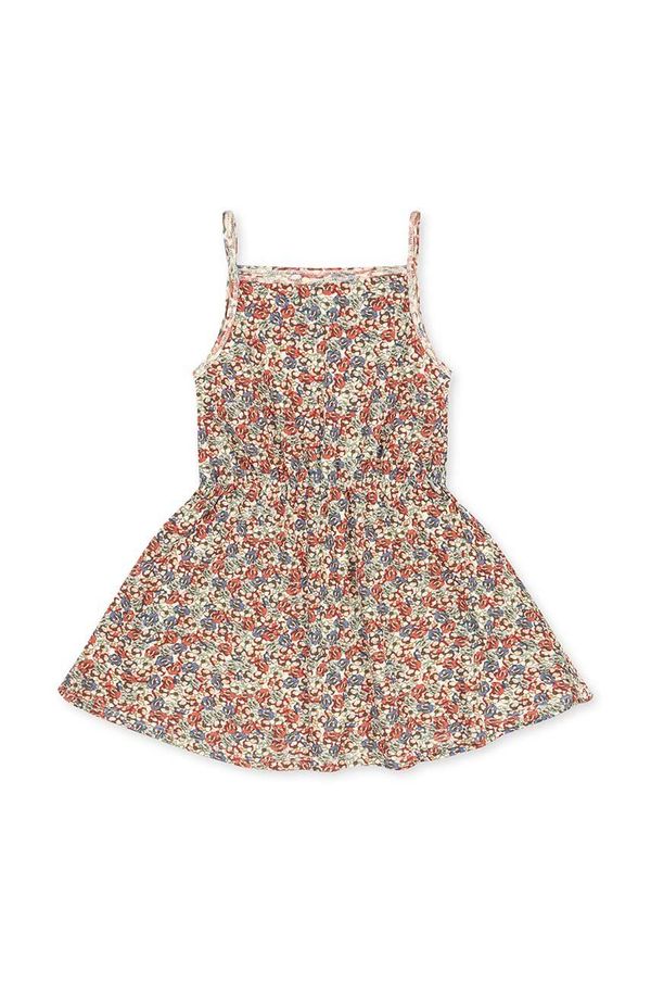 Konges Sløjd Dječja pamučna haljina Konges Sløjd boja: crvena, mini, ravna