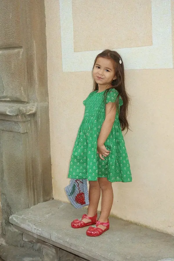 Konges Sløjd Dječja pamučna haljina Konges Sløjd CAMI SMOCK DRESS GOTS