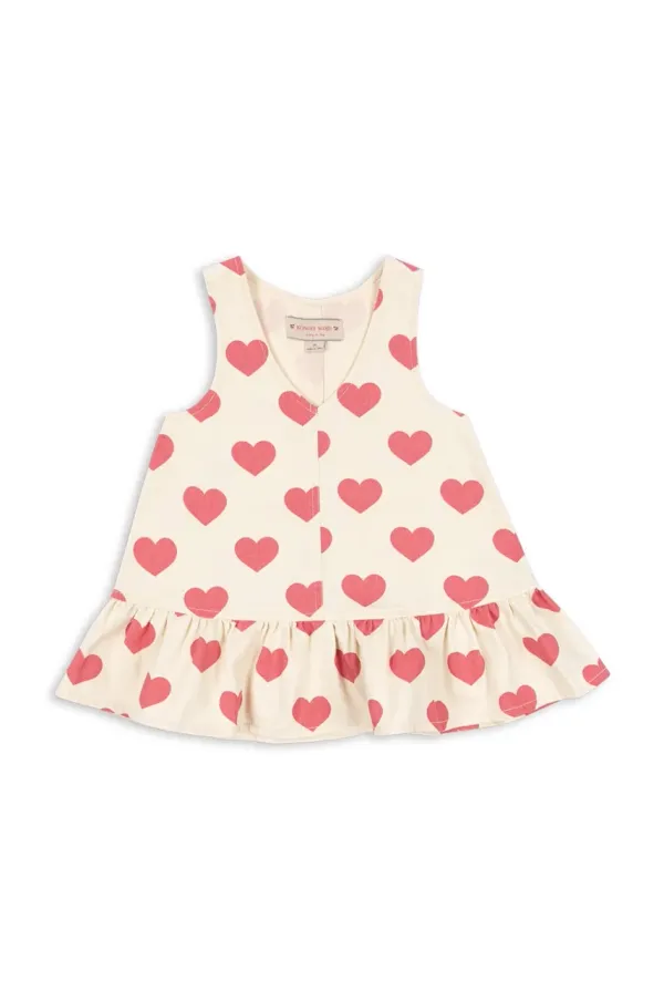 Konges Sløjd Dječja pamučna haljina Konges Sløjd MAGOT DRESS GOTS boja: bež, mini, širi se prema dolje, KS103365