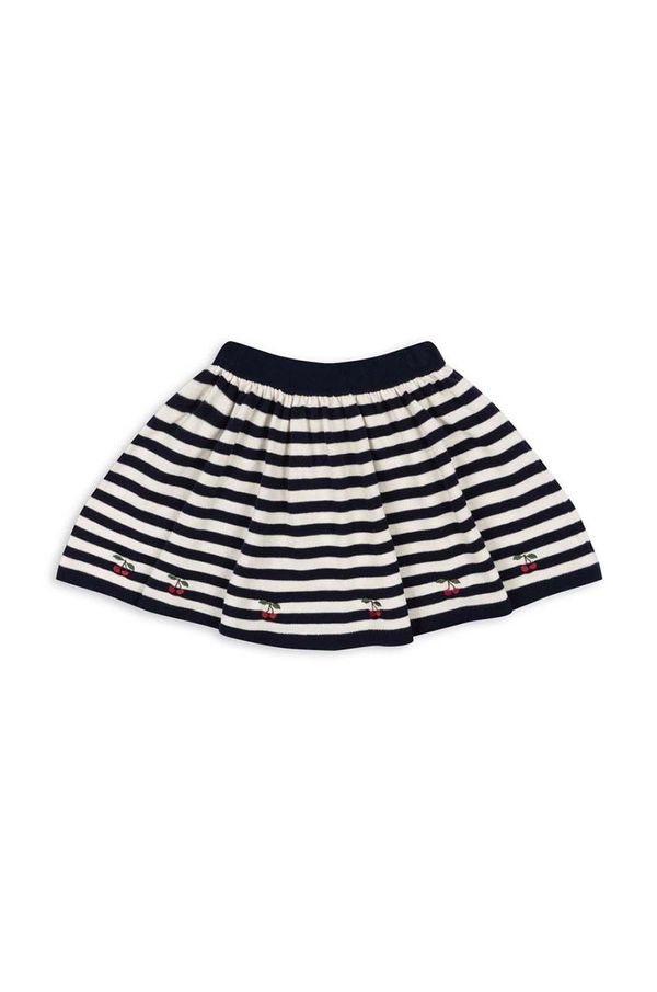 Konges Sløjd Dječja pamučna haljina Konges Sløjd VENTON KNIT SKIRT GOTS boja: tamno plava, mini, širi se prema dolje, KS101724