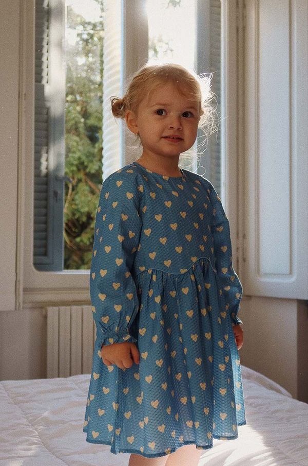 Konges Sløjd Dječja pamučna haljina Konges Sløjd VIDA DRESS GOTS mini, širi se prema dolje, KS101726