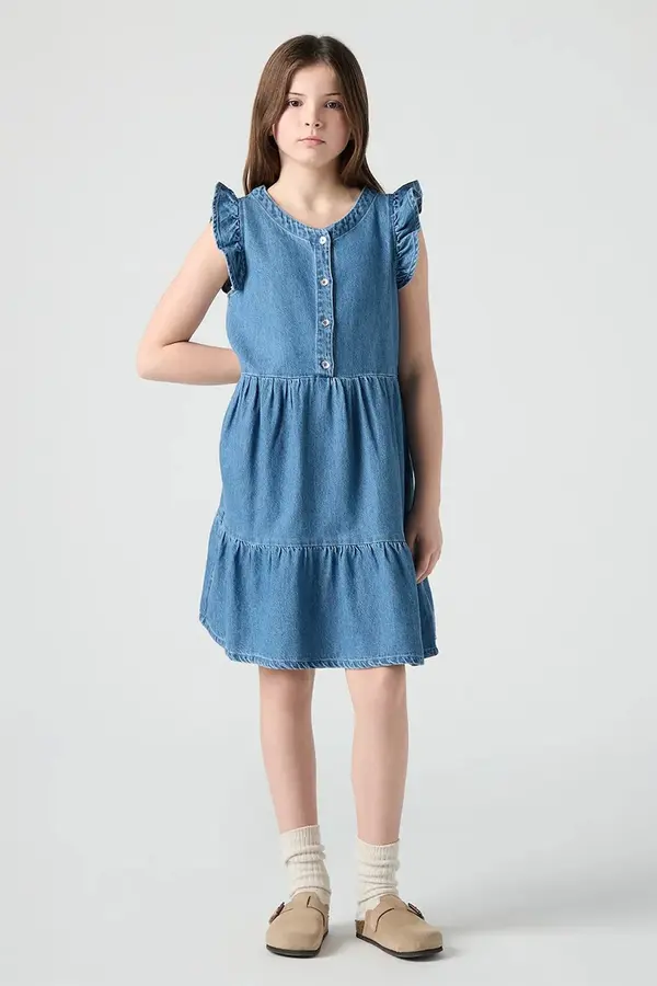 Levi's Dječja pamučna haljina Levi's FLUTTER SLEEVE BUTTON UP D