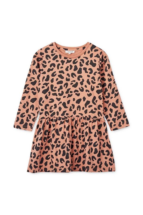 Liewood Dječja pamučna haljina Liewood boja: narančasta, mini, širi se prema dolje