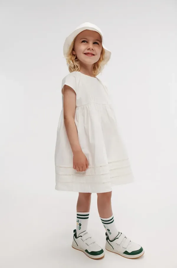 Liewood Dječja pamučna haljina Liewood Gudrun Dress boja: bež, mini, širi se prema dolje, LW18712