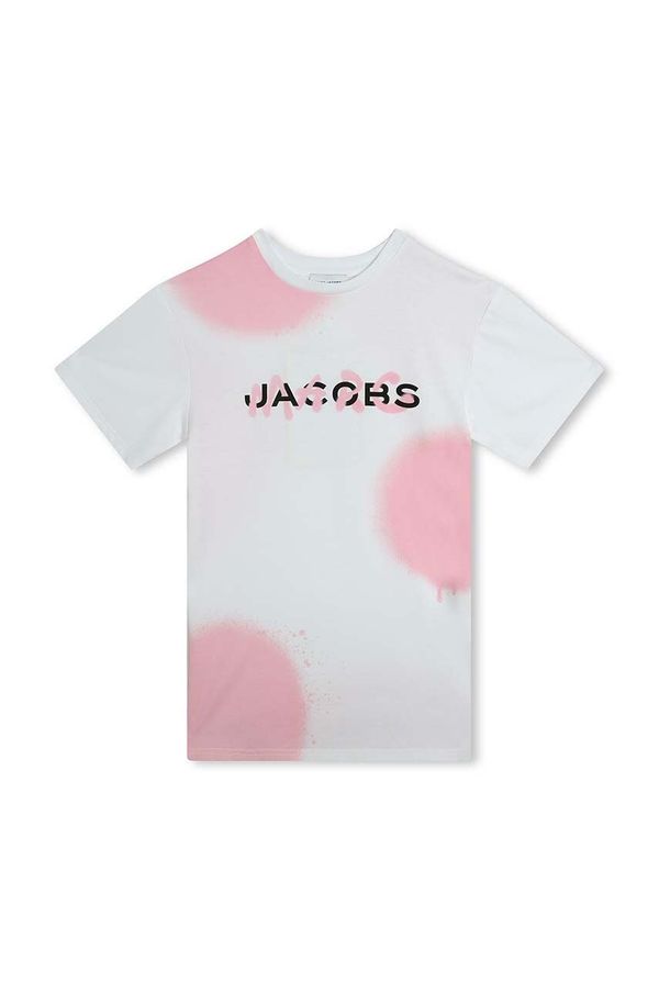 Marc Jacobs Dječja pamučna haljina Marc Jacobs boja: bijela, mini, ravna