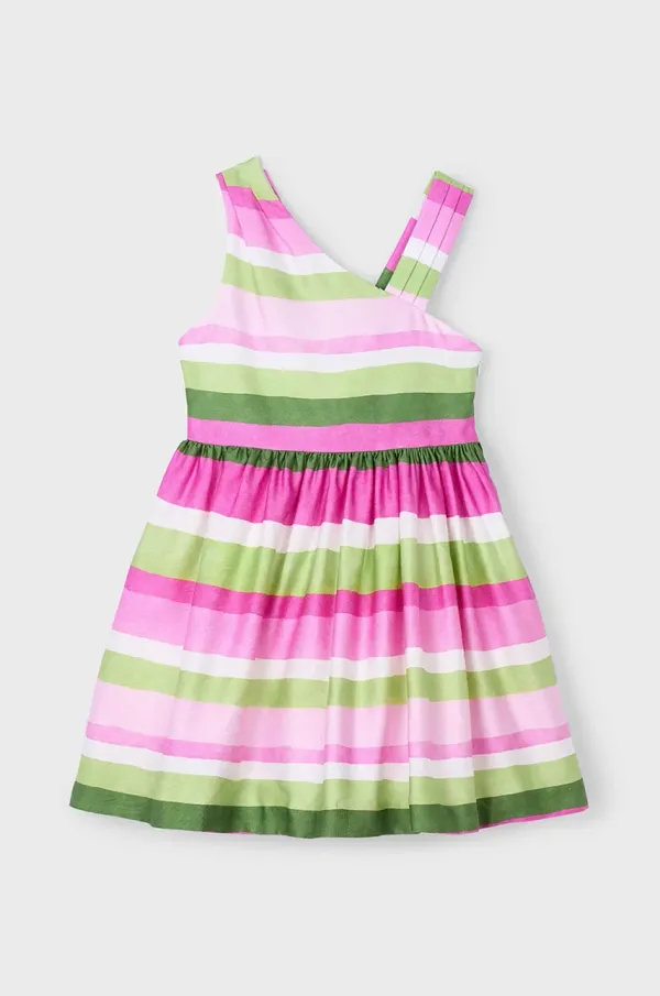 Mayoral Dječja pamučna haljina Mayoral boja: ljubičasta, mini, širi se prema dolje, 3920