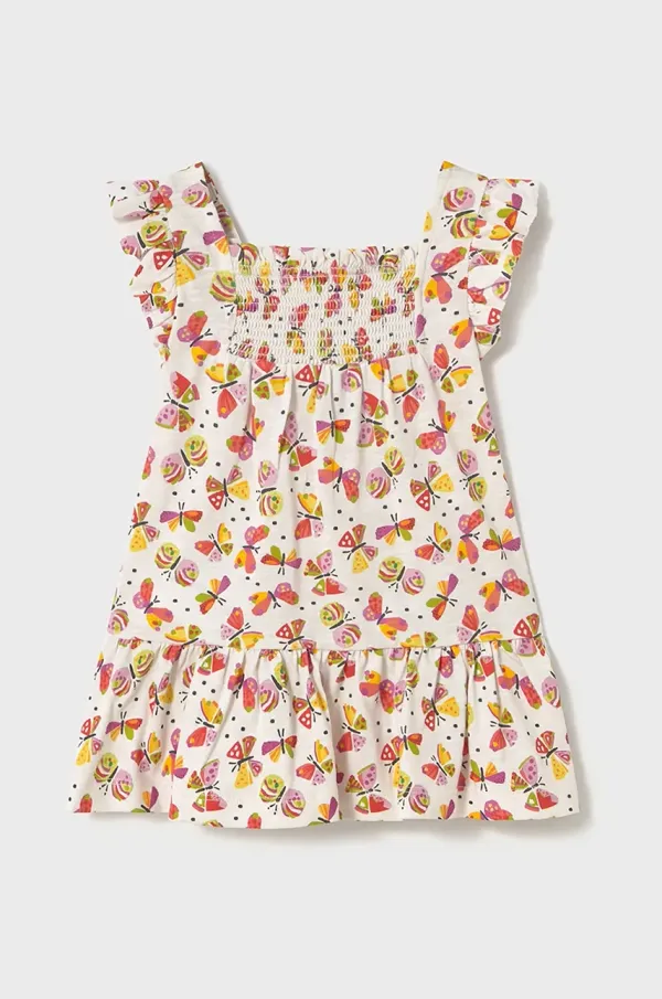 Mayoral Dječja pamučna haljina Mayoral boja: ružičasta, mini, širi se prema dolje, 1928