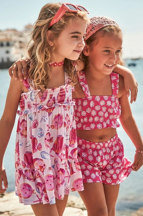 Mayoral Dječja pamučna haljina Mayoral boja: ružičasta, mini, širi se prema dolje, 3939