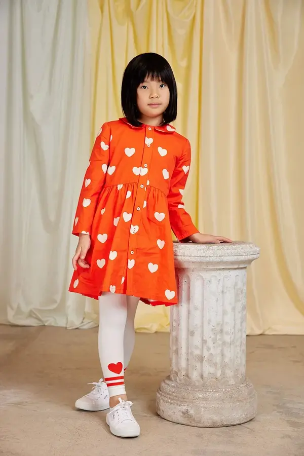 Mini Rodini Dječja pamučna haljina Mini Rodini Hearts