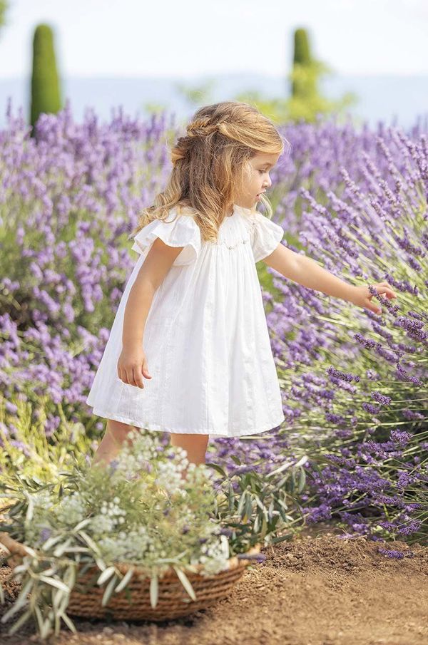 TARTINE ET CHOCOLAT Dječja pamučna haljina Tartine et Chocolat boja: bež, mini, širi se prema dolje