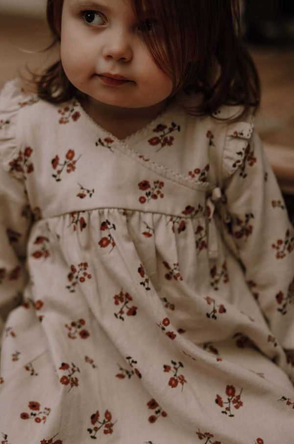 That's mine Dječja pamučna haljina That's mine 021728 Frey Dress boja: bež, mini, širi se prema dolje