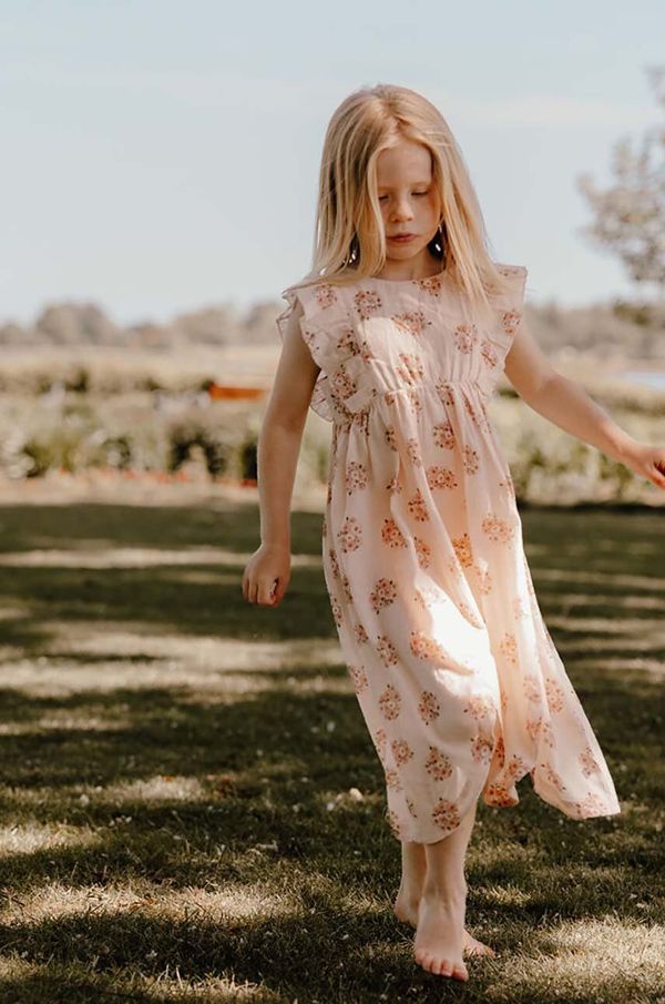 That's mine Dječja pamučna haljina That's mine Bell boja: ružičasta, mini, širi se prema dolje