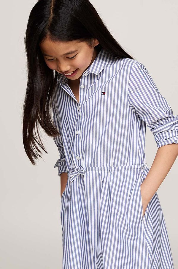 Tommy Hilfiger Dječja pamučna haljina Tommy Hilfiger mini, širi se prema dolje, 8720637744390