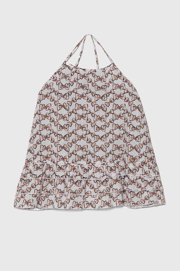 United Colors of Benetton Dječja pamučna haljina United Colors of Benetton boja: bijela, mini, širi se prema dolje