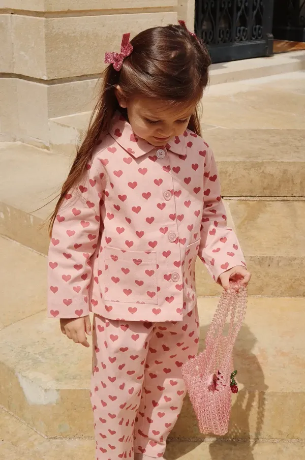 Konges Sløjd Dječja pamučna jakna Konges Sløjd FEN SHIRT JACKET GOTS boja: ružičasta, KS102278