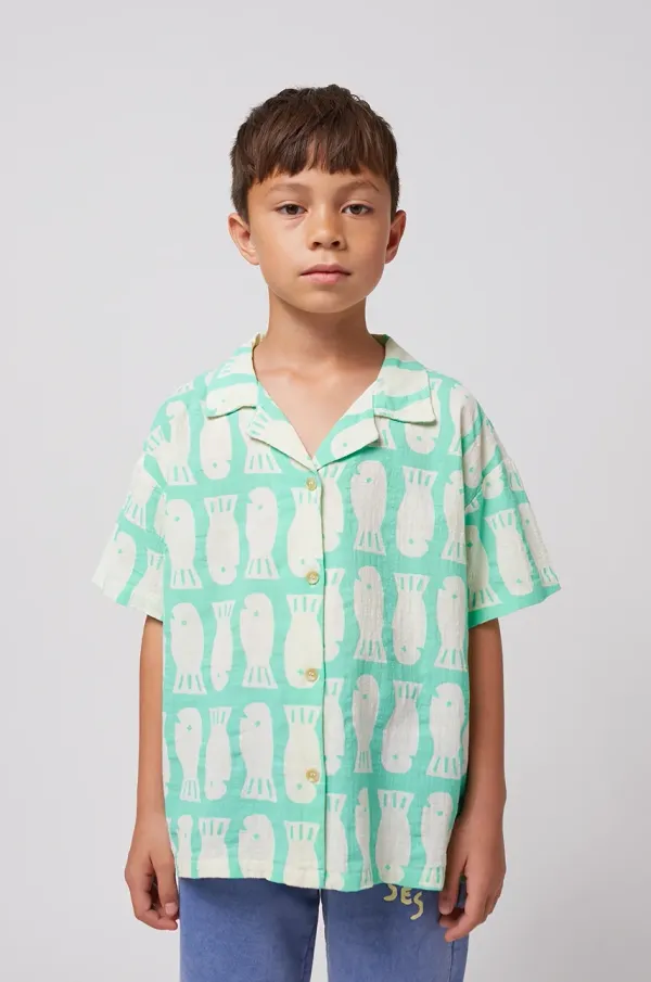 Bobo Choses Dječja pamučna košulja Bobo Choses Lucky Fish boja: tirkizna, 125AC025