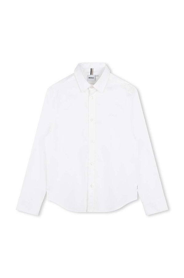 Boss Dječja pamučna košulja BOSS boja: bijela, J51130
