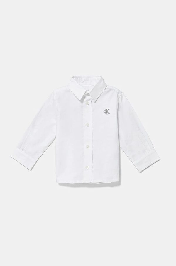 Calvin Klein Jeans Dječja pamučna košulja Calvin Klein Jeans boja: bijela, IN0IN00289