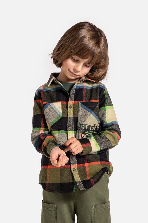 Coccodrillo Dječja pamučna košulja Coccodrillo boja: smeđa, GRUNGE SWAMP BOY KIDS