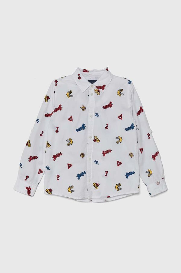 Guess Dječja pamučna košulja Guess boja: bijela, N4YH00 WBHQ0