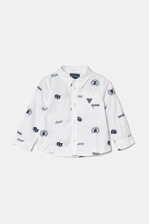 Guess Dječja pamučna košulja Guess boja: bijela, N5RH07 WBHQ1