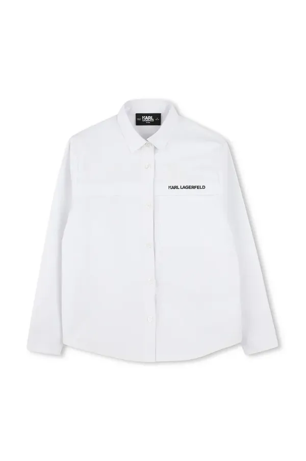 Karl Lagerfeld Dječja pamučna košulja Karl Lagerfeld boja: bijela, Z30421